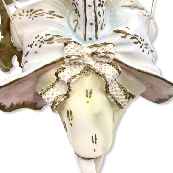 Antique Italian Capodimonte Porcelain Boy Girl on Swing Large Figurine Trademark - Picture 4 of 12
